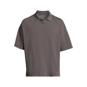 No Boundaries Men's Oversized Fit French Terry Polo Shirt - Large 42-44 Gray